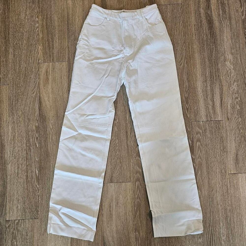 House of CB Inaya White Inaya Stretch Vegan Leather Pants